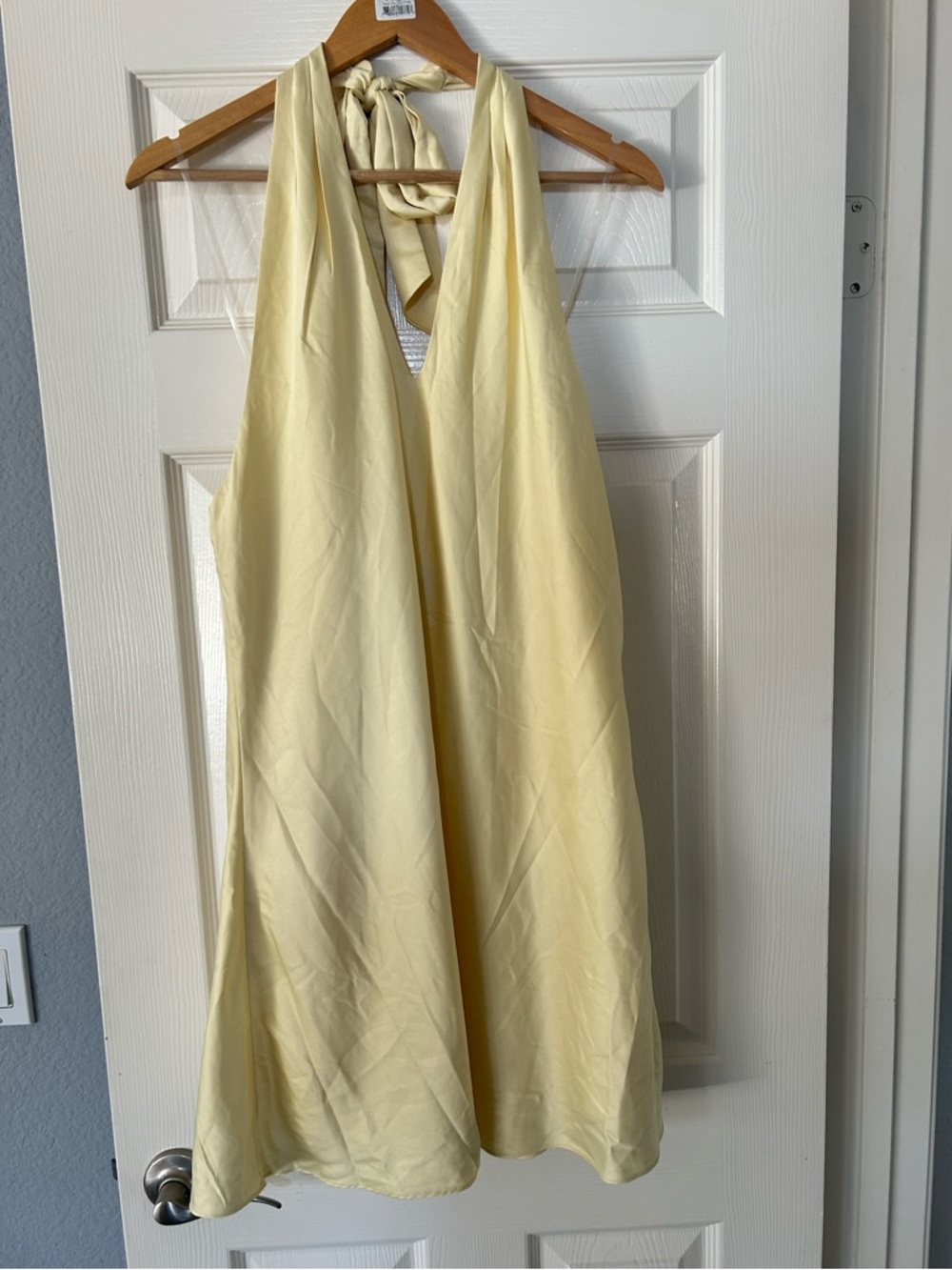 👗 wild fable Strapless Halter Dress in Pale Yellow